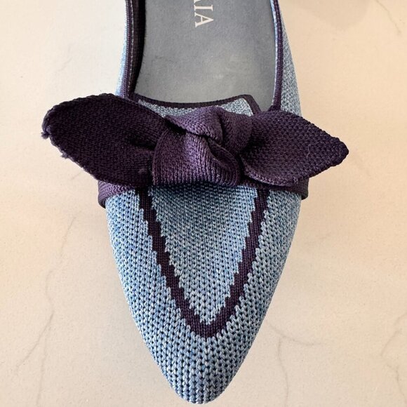 NWOT Vivaia Michelle Pointed-Toe Bow Loafers - Picture 4 of 8